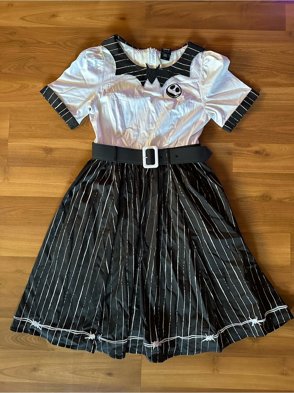 Her Universe Black and White Striped Retro Jack Skellington Dress